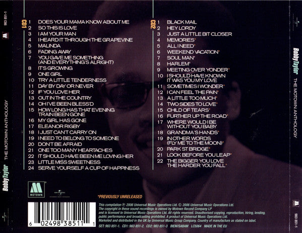 USED 2CD - Bobby Taylor – The Motown Anthology