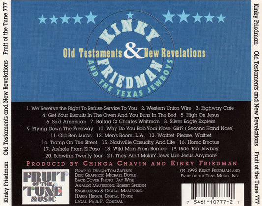 USED CD - Kinky Friedman And The Texas Jewboys – Old Testaments And New Revelations
