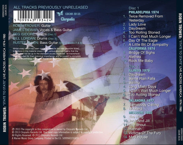 2CD - Robin Trower - State To State: Live Across America 1974 - 1980
