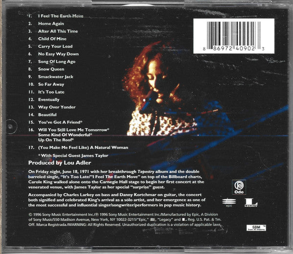 USED CD - Carole King – The Carnegie Hall Concert