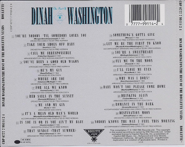 USED CD - Dinah Washington – The Best Of The Roulette Years