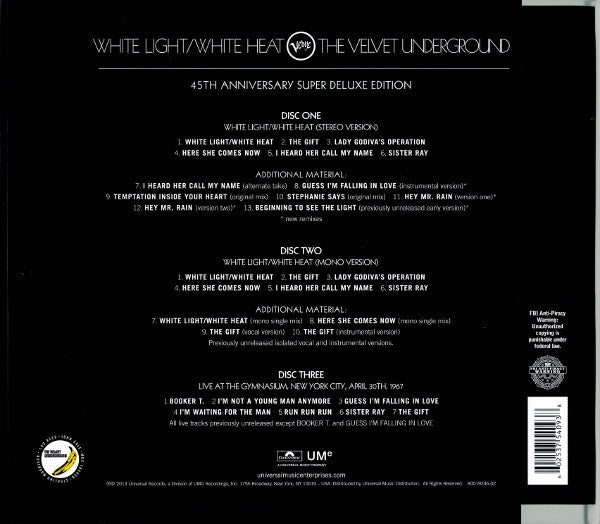 3CD - The Velvet Underground – White Light/White Heat