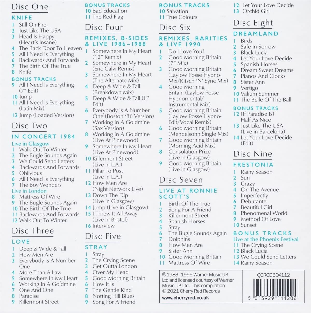 Aztec Camera - Backwards & Forwards (The Wea Recordings 1984-1995) - 9CD