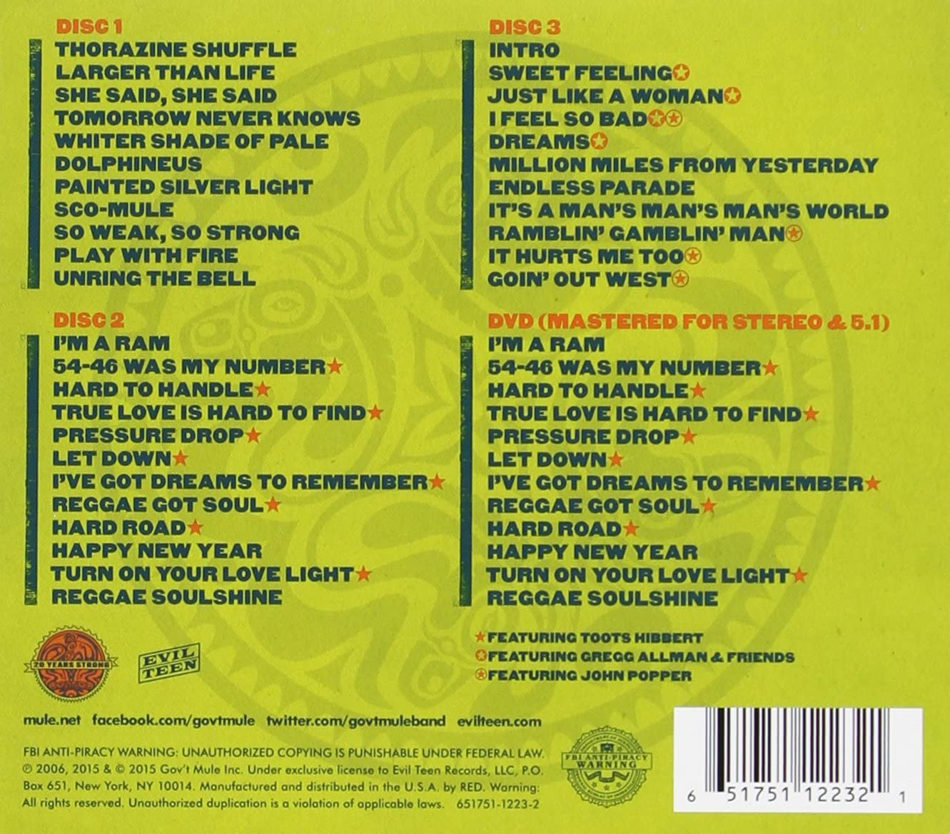 3CD/DVD - Gov't Mule - Dub Side Of The Mule