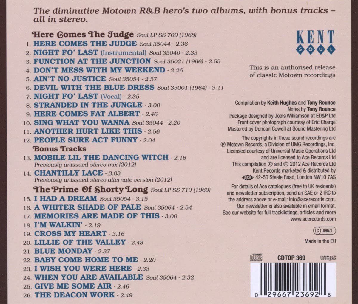 Shorty Long - Here Comes Shorty Long: Complete Motown Stereo Masters - CD