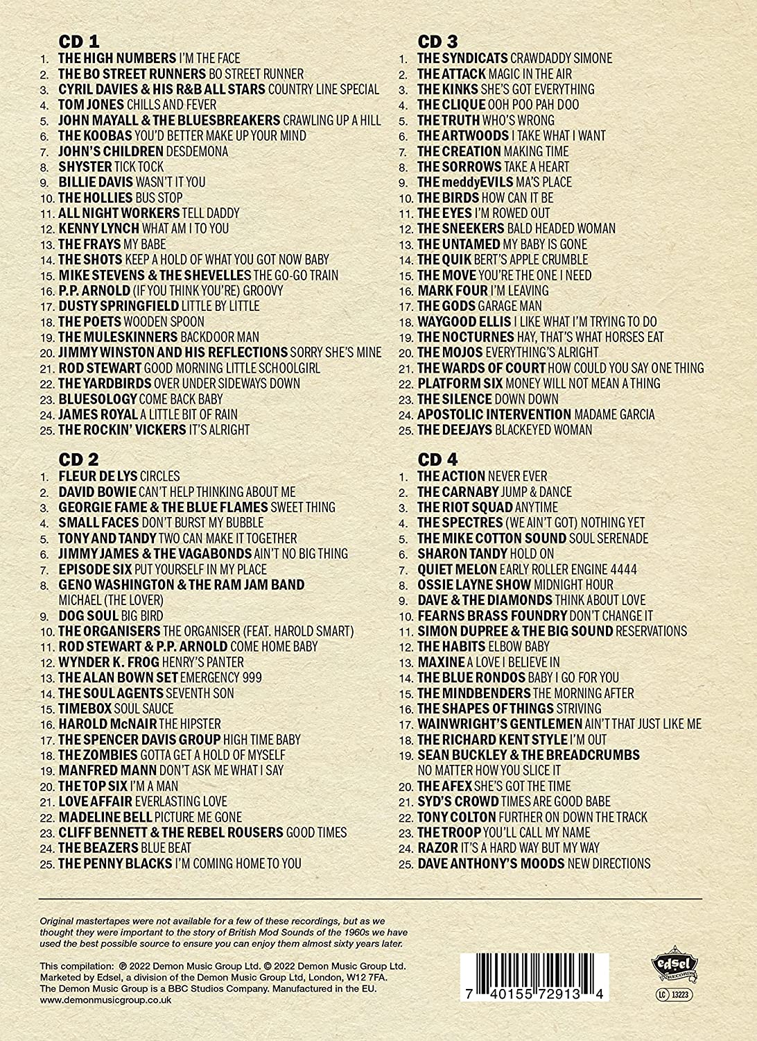 Eddie Piller Presents - British Mod Sounds Of The 1960's - 4CD