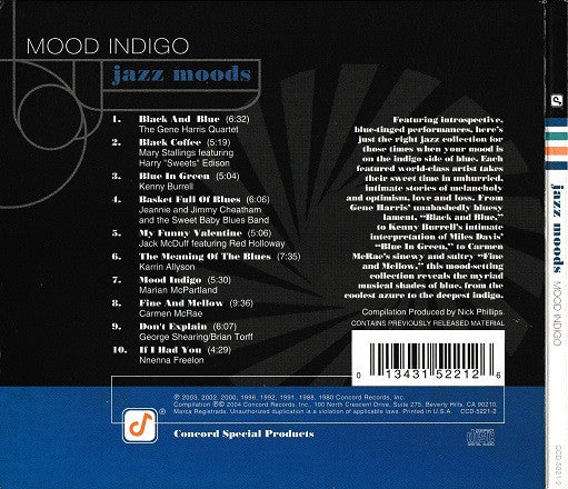 Various - Jazz Moods: Mood Indigo - USED CD