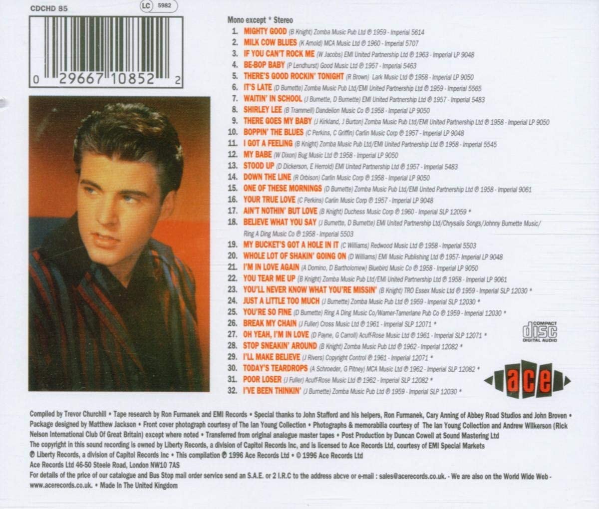 Ricky Nelson – Rockin' With Ricky - USED CD