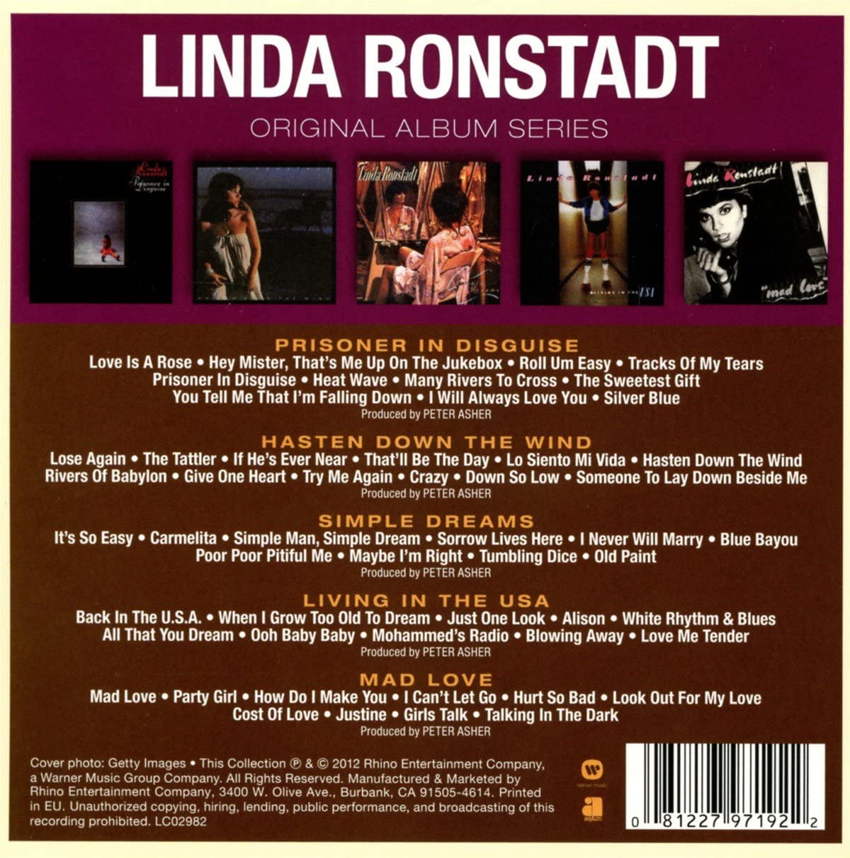 5CD - Linda Ronstadt - Original Album Classics