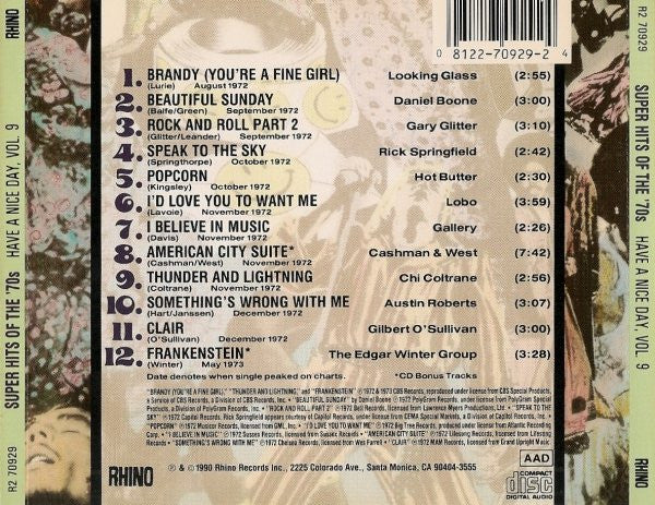 USED CD - Various – Super Hits Of The '70s - Have A Nice Day, Vol. 9