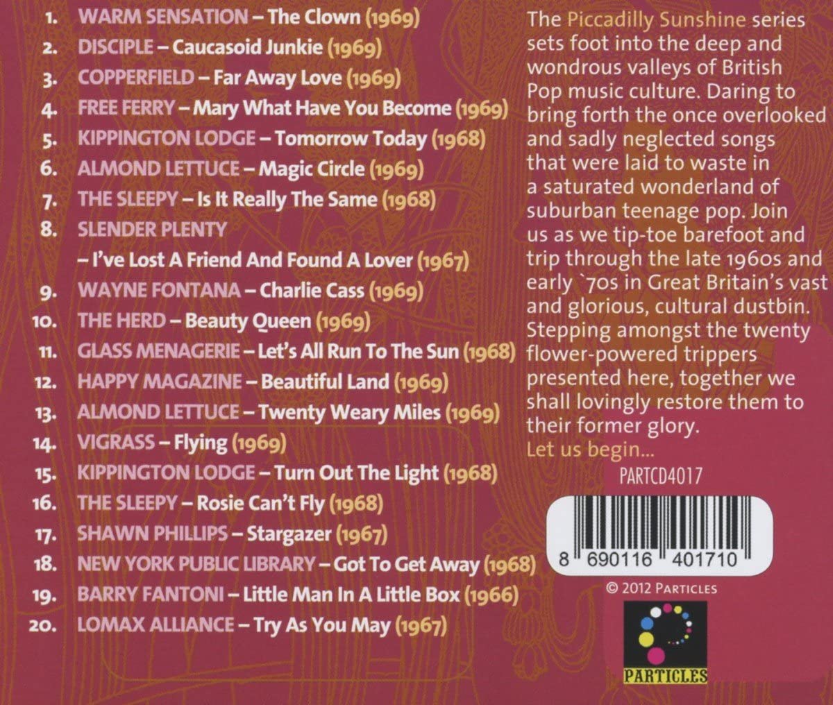 Piccadilly Sunshine Part Ten: British Pop Psych And Other Flavors 1966-1969 - CD