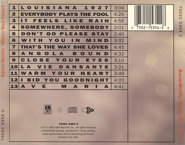 USED CD - Aaron Neville – Warm Your Heart