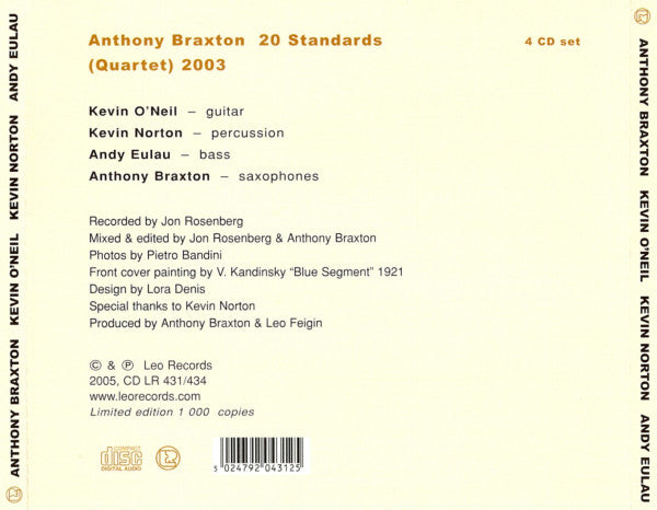 USED 4CD - Anthony Braxton – 20 Standards (Quartet) 2003