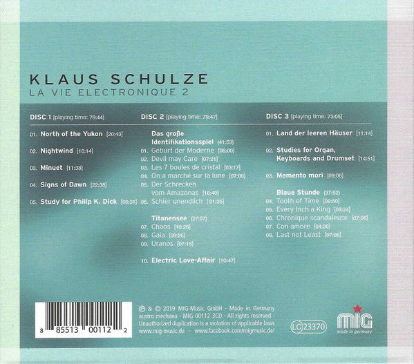 USED 3CD - Klaus Schulze – La Vie Electronique 2