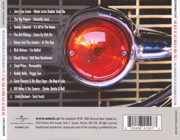USED CD - Various – The Best Of 50's Rock N' Roll Vol. 2