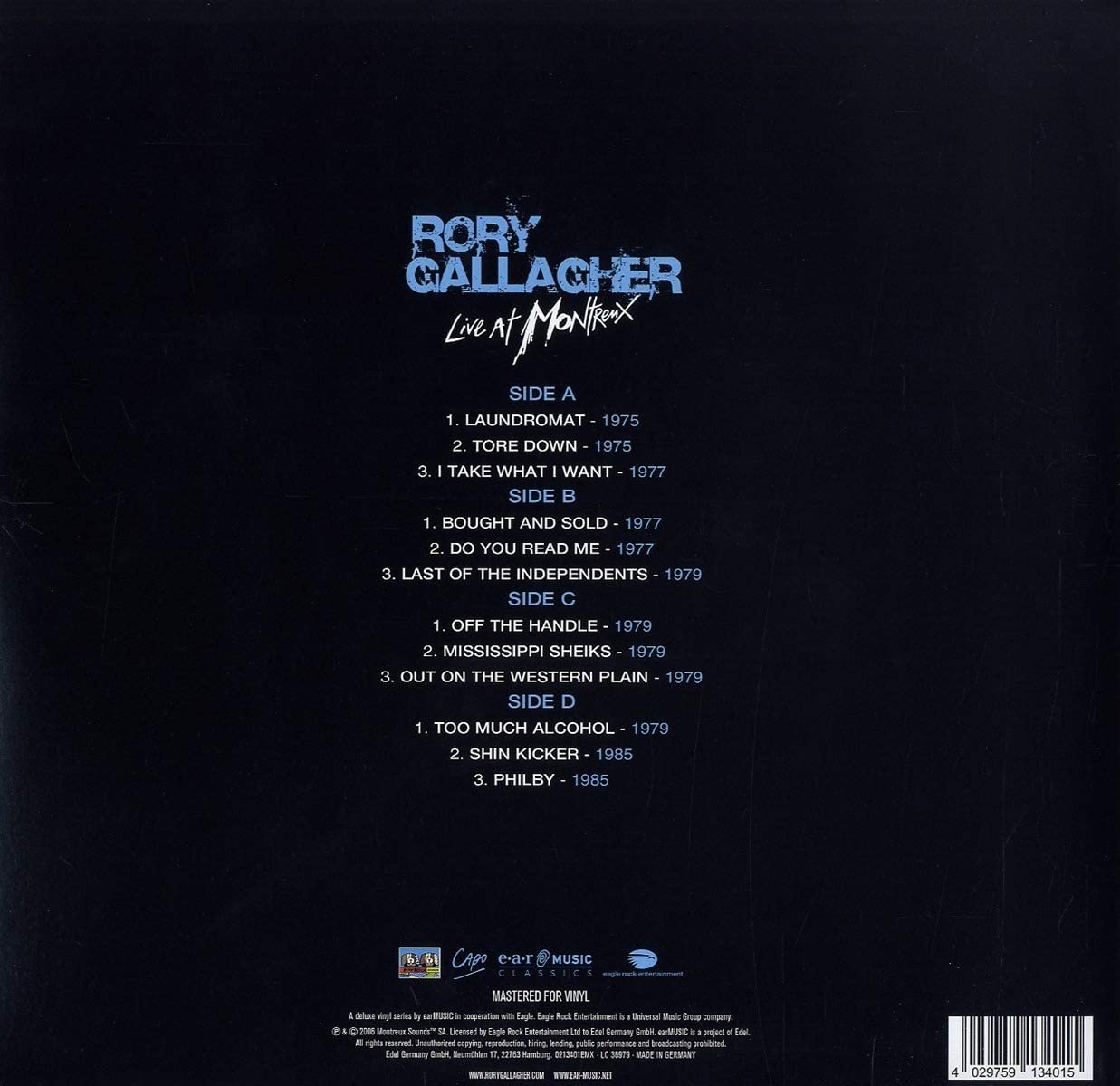 2LP - Rory Gallagher - Live At Montreux