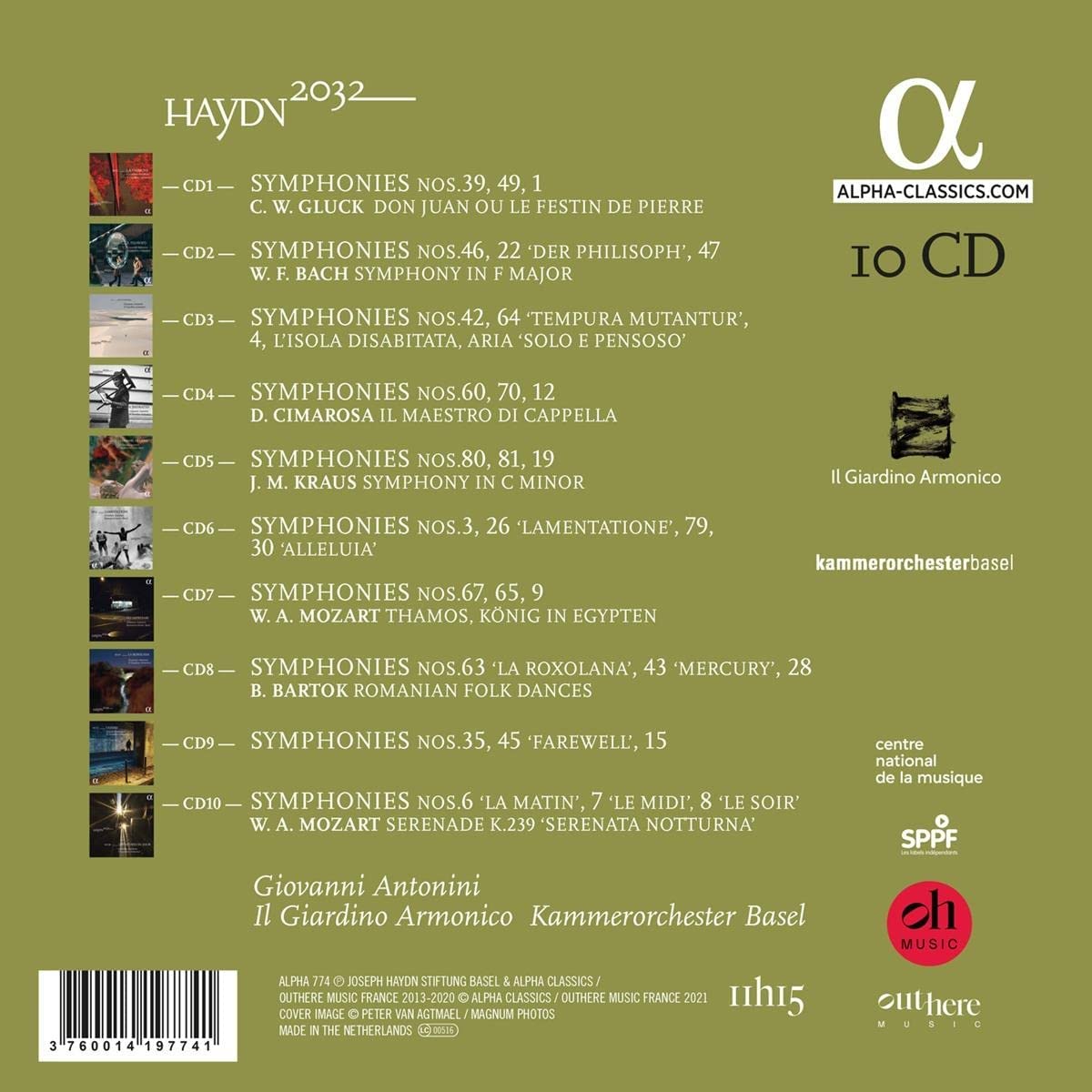 Giovanni Antonini/Kammerorchester Basel - Haydn Vol. 1-10 The Symphonies - 10 CD