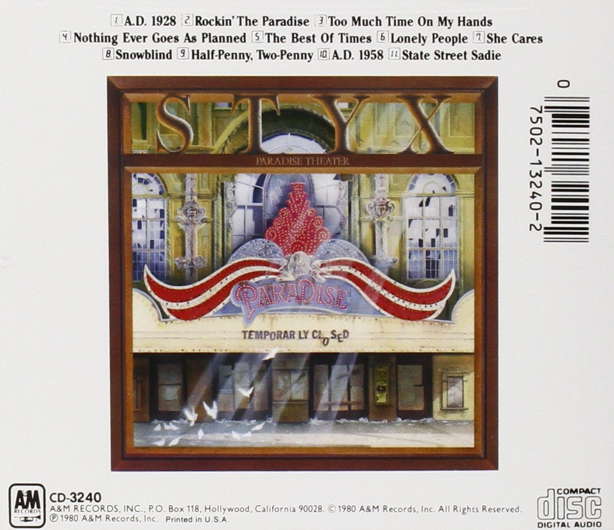 CD - Styx - Paradise Theater