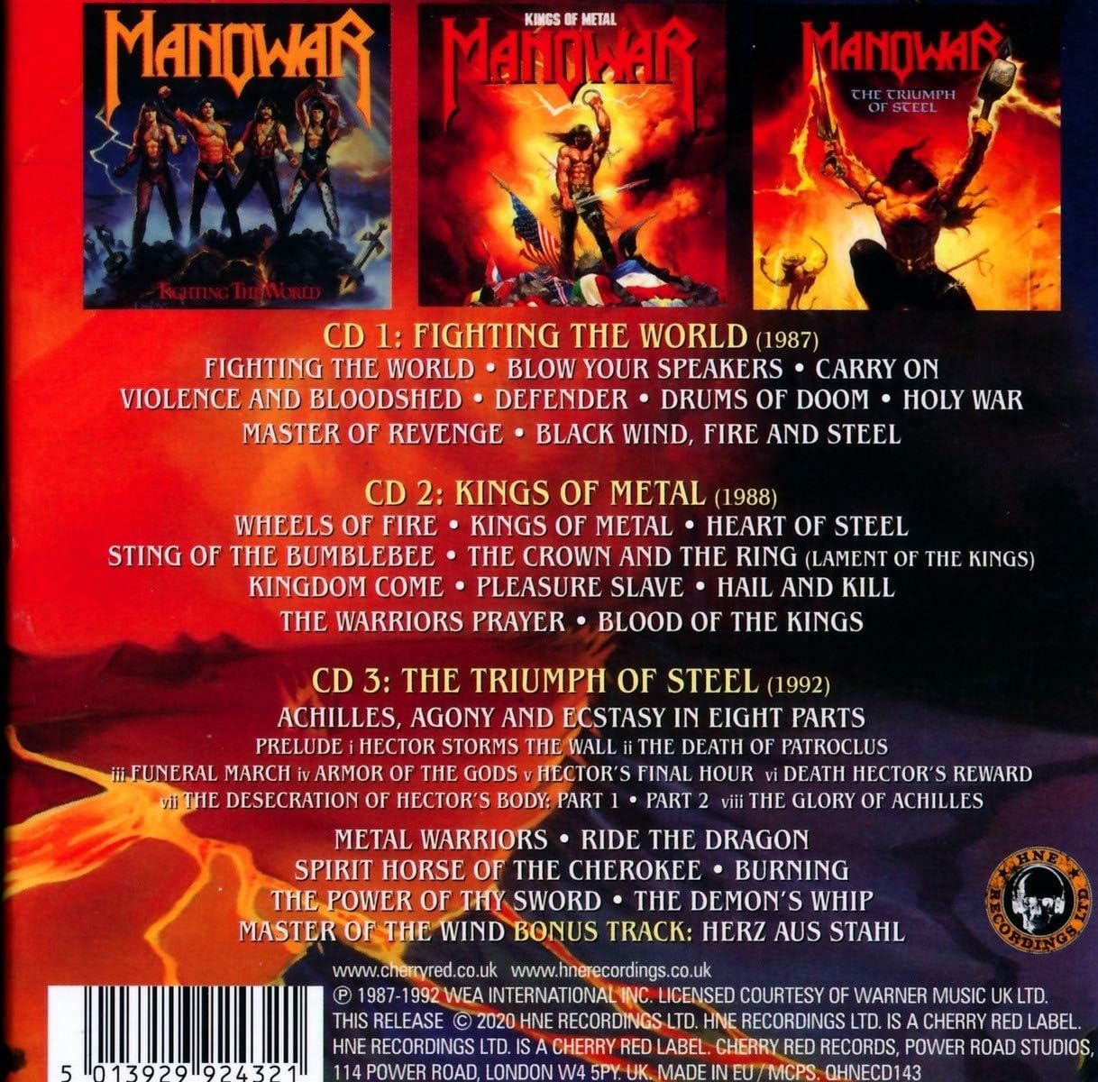 3CD - Manowar -Black Wind, Fire And Steel ~ The Atlantic Albums 1987-1992