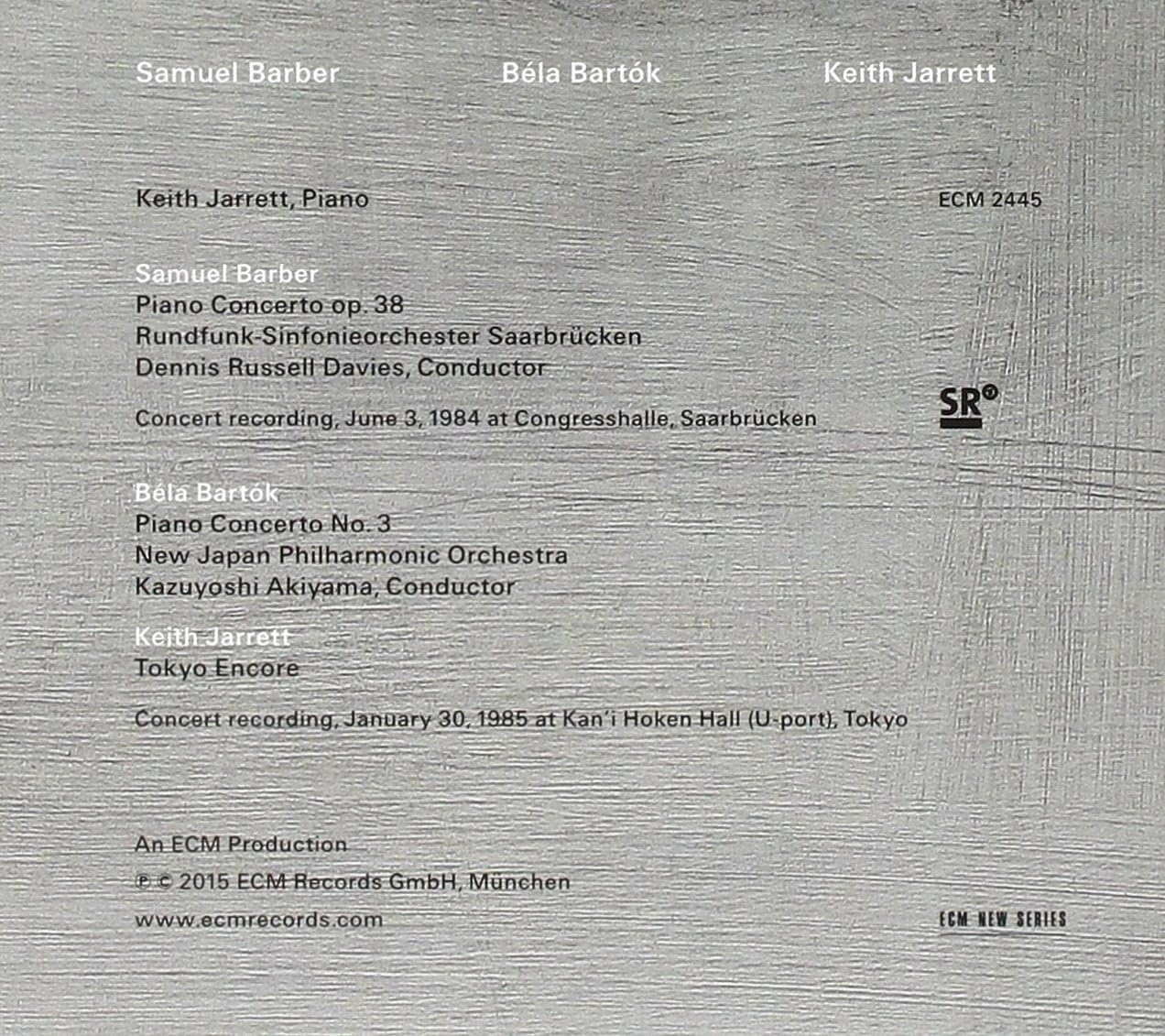 CD - Keith Jarrett - Barber/Bartok