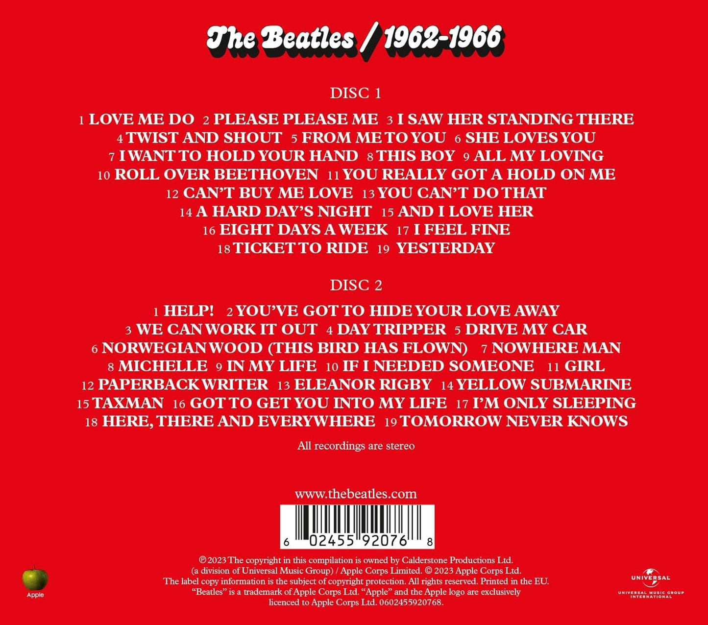 2CD - The Beatles – 1962-1966 (2023)