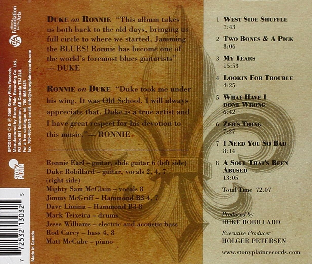 Ronnie Earl & Duke Robillard -  The Duke Meets The Earl - USED CD