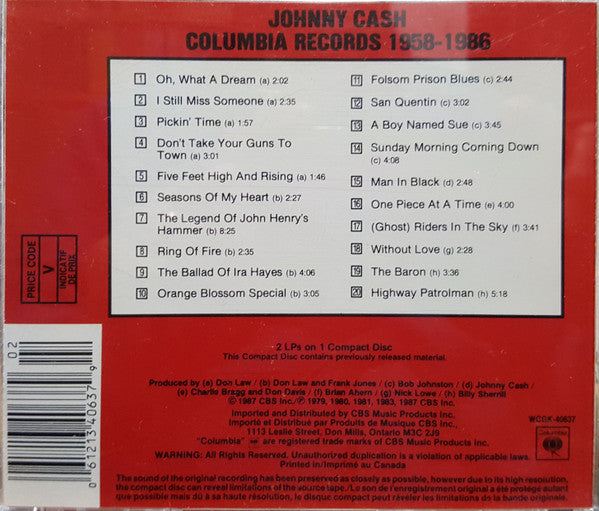 USED CD - Johnny Cash – Columbia Records 1958-1986