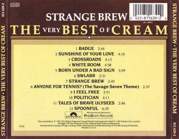 USED CD - Cream – Strange Brew - The Very Best Of Cream