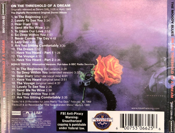 USED CD - The Moody Blues – On The Threshold Of A Dream (2008)