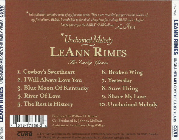 USED CD - LeAnn Rimes – Unchained Melody / The Early Years