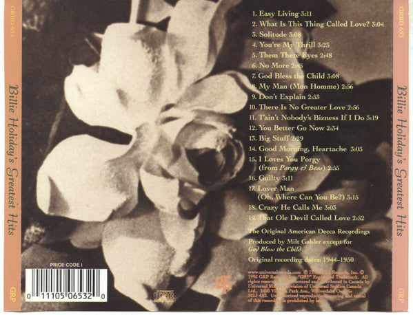 USED CD - Billie Holiday – Billie Holiday's Greatest Hits
