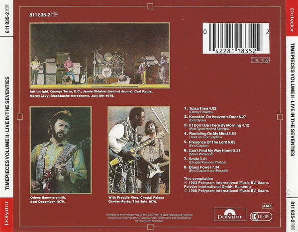 USED CD - Eric Clapton – Timepieces Vol. II - 'Live' In The Seventies