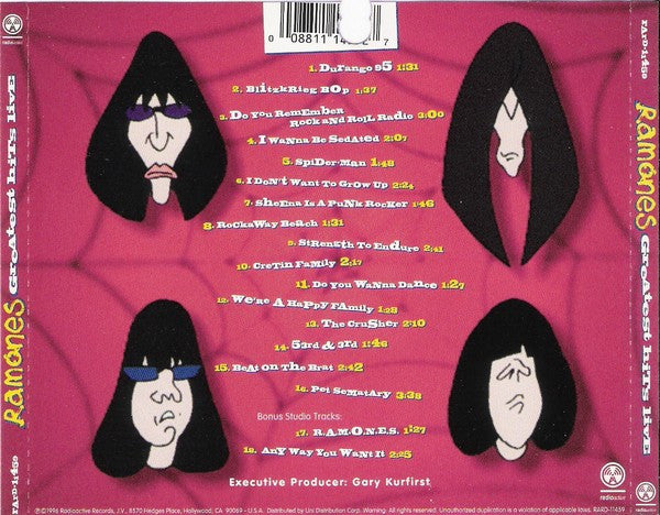 Ramones – Greatest Hits Live - USED CD – Encore Records Ltd