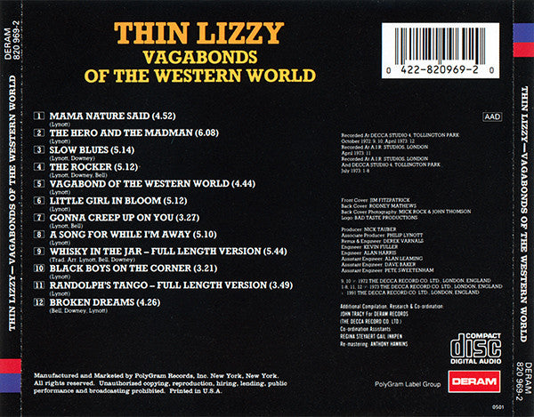 USED CD - Thin Lizzy – Vagabonds Of The Western World