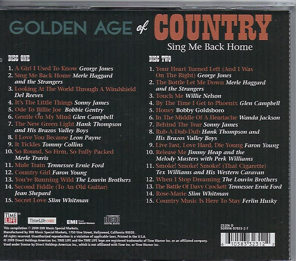 2CD - Golden Age Of Country: Sing Me Back Home