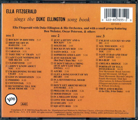 USED 3CD - Ella Fitzgerald – Ella Fitzgerald Sings The Duke Ellington Song Book