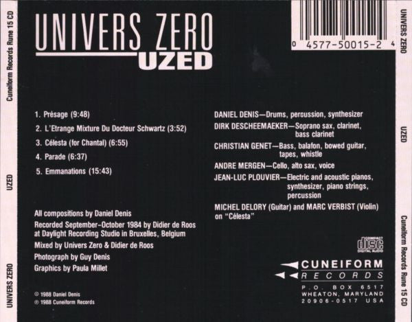 USED CD - Univers Zero - Uzed