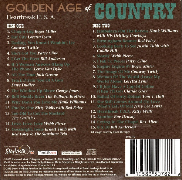 2CD - Golden Age Of Country: Heartbreak U.S.A.