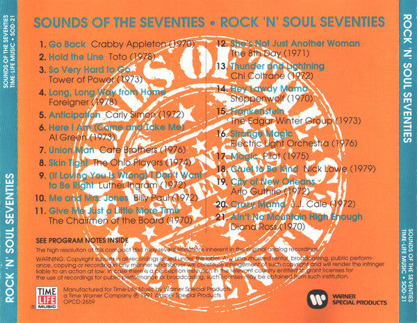 USED CD - Various – Sounds Of The Seventies - Rock 'N' Soul Seventies