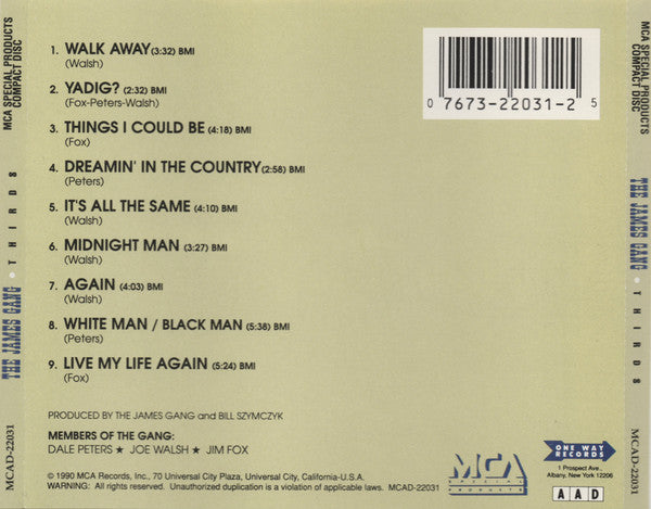 USED CD - James Gang – Thirds