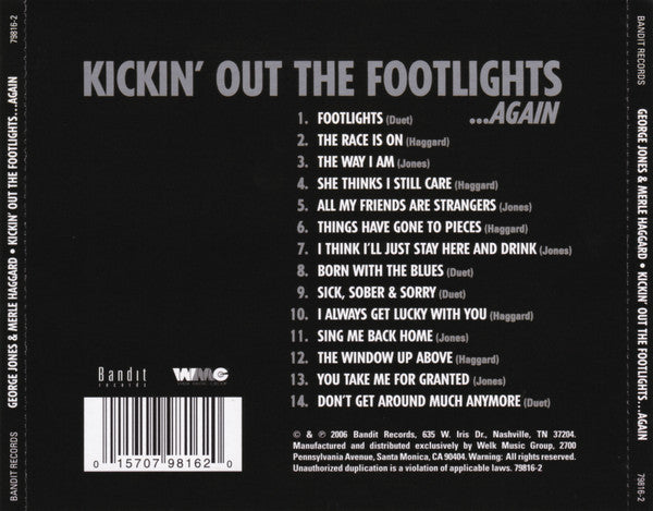 USED CD - George Jones & Merle Haggard – Kickin' Out The Footlights...Again (Jones Sings Haggard, Haggard Sings Jones)