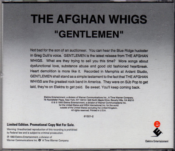 USED CD - The Afghan Whigs – Gentlemen (Advance Promo)