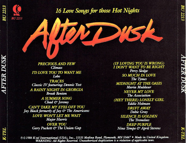 USED CD - Various – After Dusk