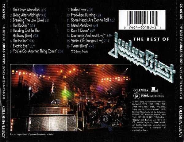 USED CD - Judas Priest – Living After Midnight: The Best Of Judas Priest