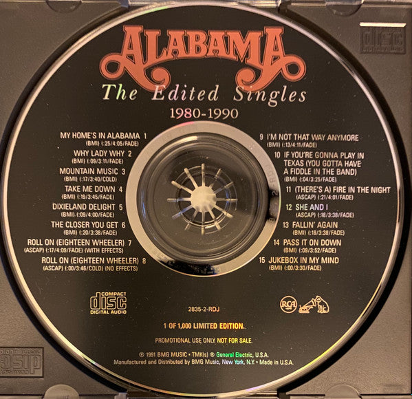 USED CD - Alabama – The Edited Singles, 1980-1990