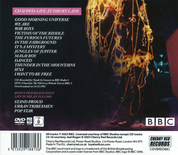 CD/DVD - Toyah – Live At Drury Lane
