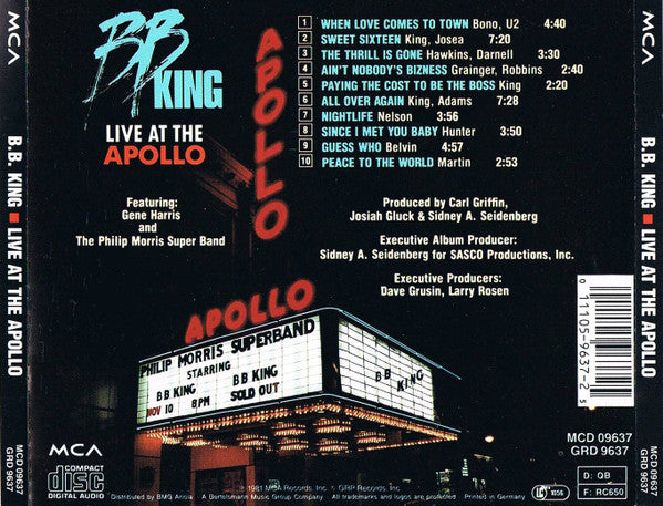 USED CD - B.B. King – Live At The Apollo