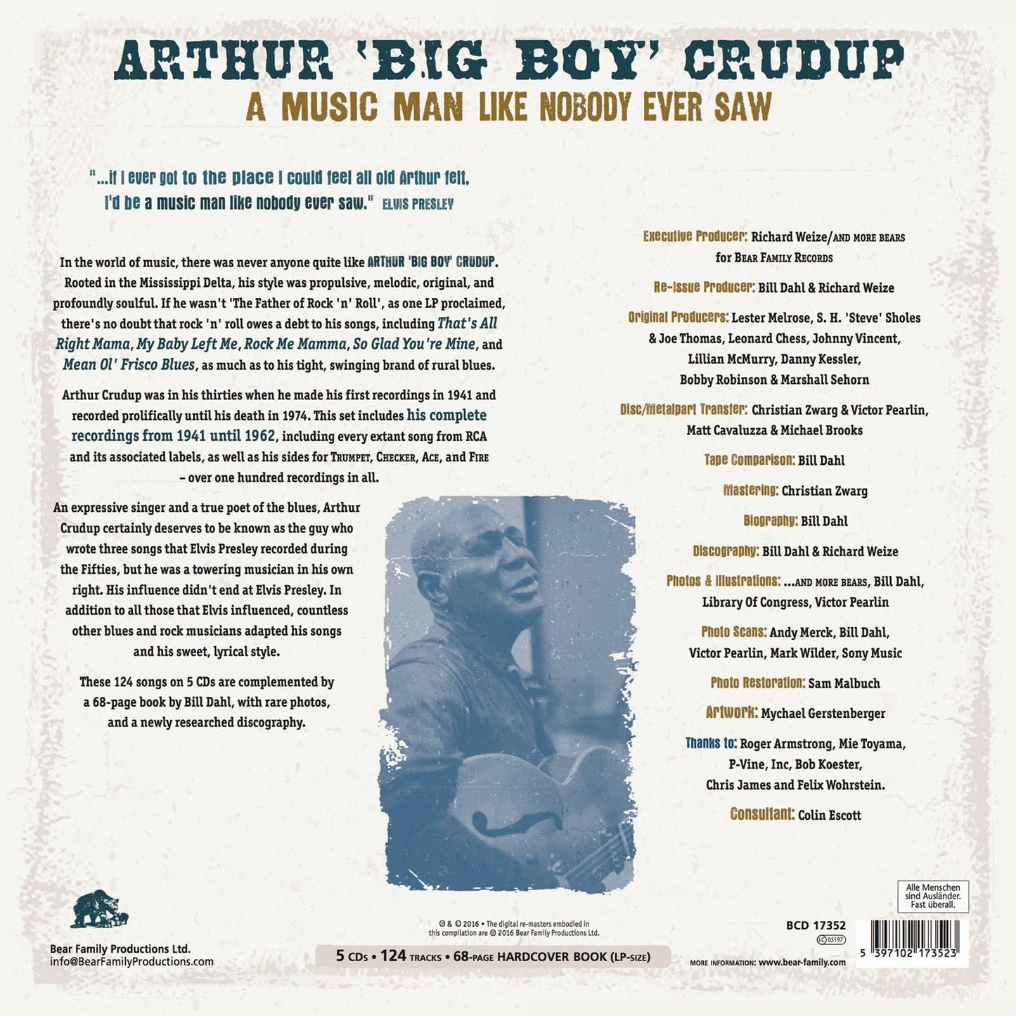 5CD - Arthur 'Big Boy' Crudup – A Music Man Like Nobody Ever Saw