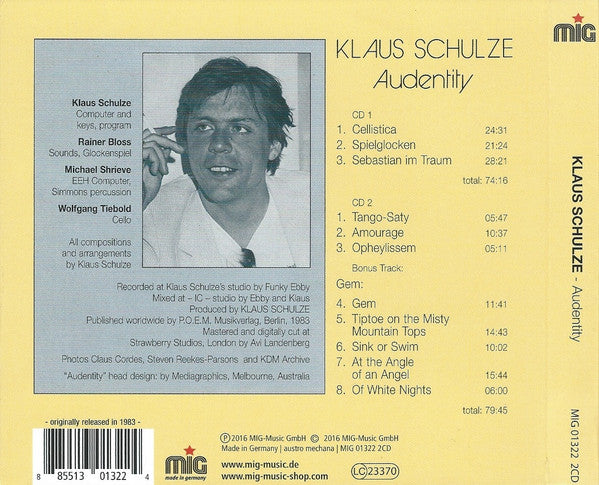 2CD - Klaus Schulze – Audentity