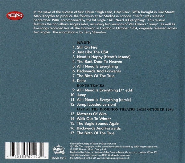 CD - Aztec Camera ‎– Knife (Expanded Edition)